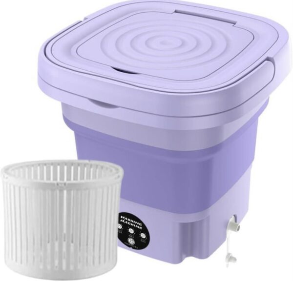 AWH Mini Portable Washing Machine 8L Capacity Foldable with Spin Dryer, Ultrasonic Cleaning