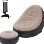 ‎كرسي هوائي مع مسند قدم للاسترخاء قابل للنفخ